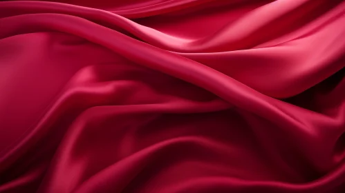 Luxurious Red Silk Fabric with Soft Folds