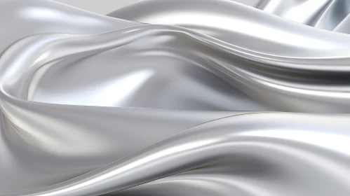 Luxurious Silver Silk Fabric Close-Up