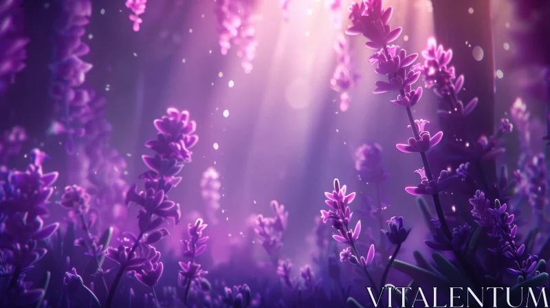 Serene Lavender Field Landscape AI Image