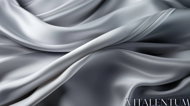Elegant Gray Silk Fabric - Luxurious Texture and Design AI Image