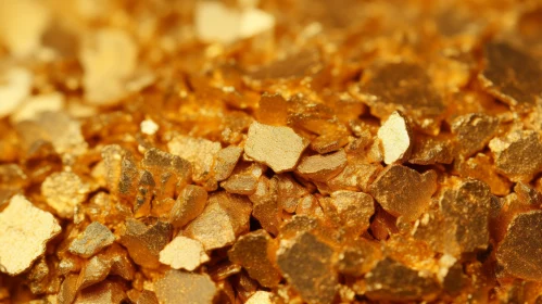 Glistening Gold Nuggets Close-Up