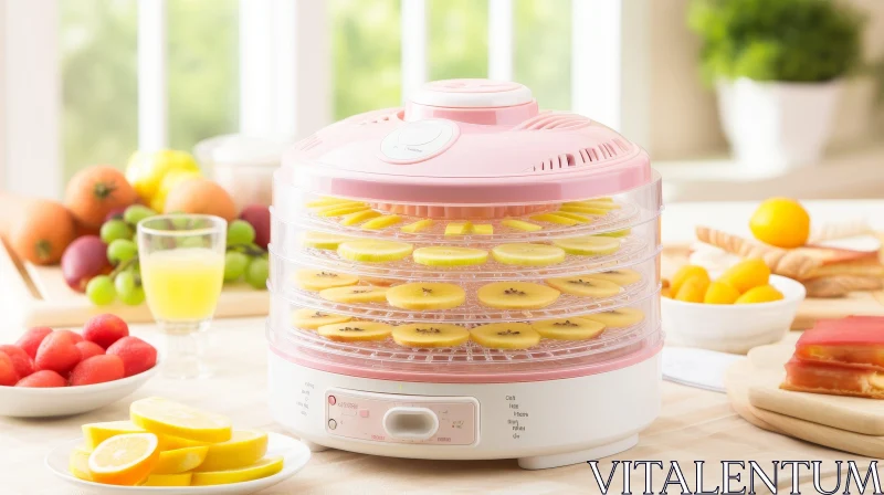 Homemade Food Dehydrator with Fresh Fruits on Kitchen Table AI Image