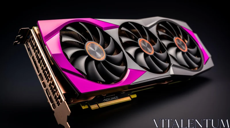 Modern Graphics Card with Cooling Fans and Metal Backplate AI Image
