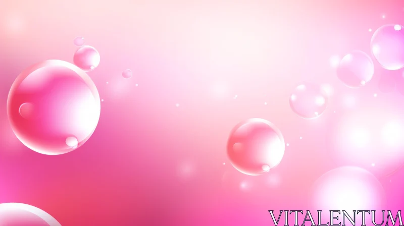 Pink Gradient Background with Bubbles AI Image