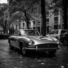 Vintage Sports Cars in Dutch Canals - Captivating Black and White Photography