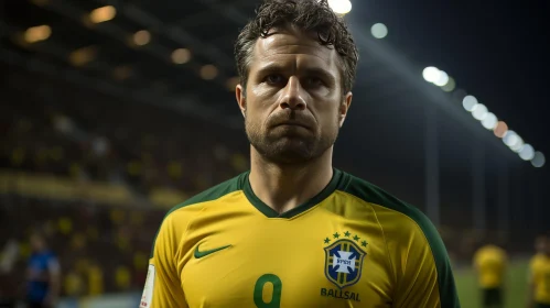 Brazilian Football Player Night Portrait