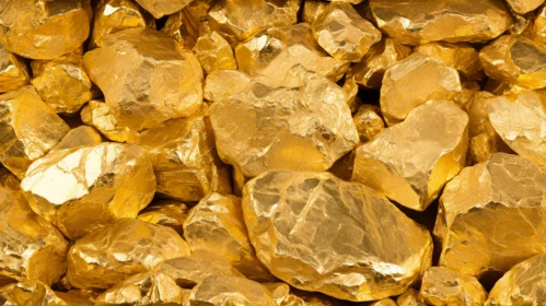 Shimmering Gold Nuggets Composition