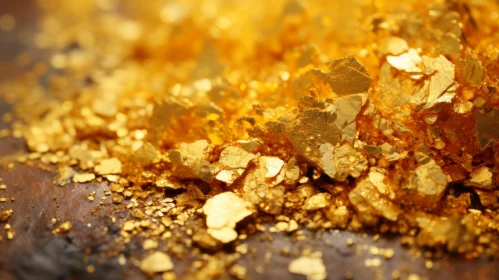Shining Gold Nuggets Close-Up