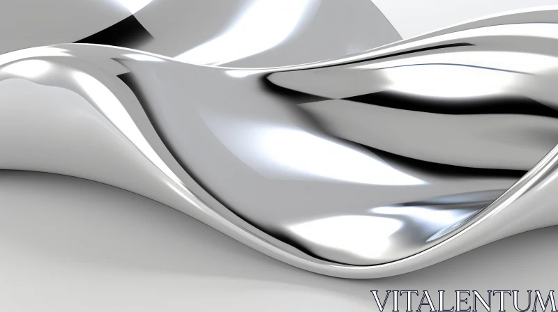 AI ART Silver Reflective Surface - 3D Rendering