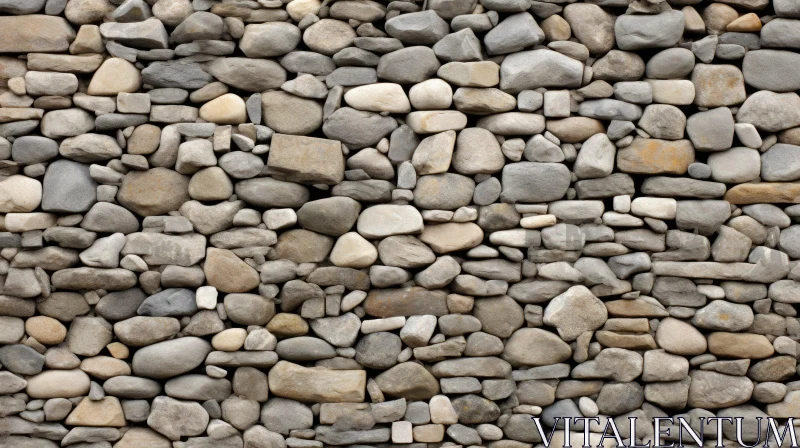 AI ART Traditional Dry Stone Wall - Textured Stonework