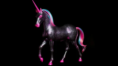 Dark Unicorn 3D Rendering - Fantasy Magical Creature