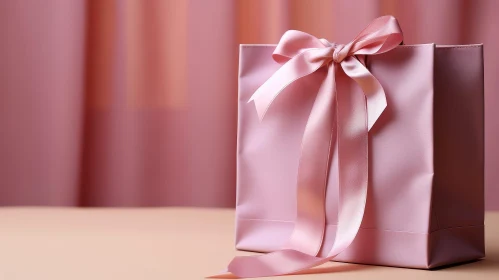 Elegant Pink Gift Bag with Satin Ribbon Bow