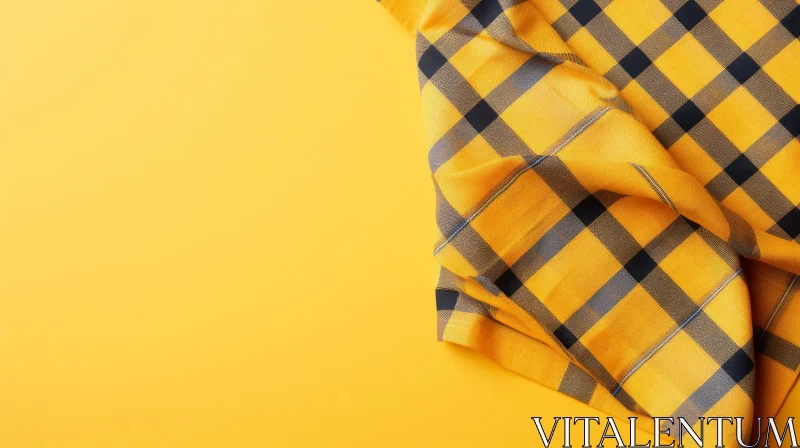 AI ART Yellow and Black Checkered Tablecloth Texture