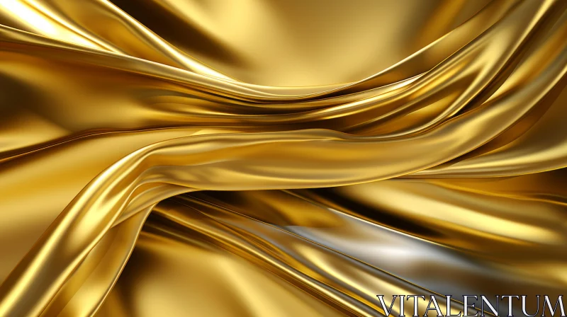 Crumpled Gold Fabric - 3D Rendering AI Image