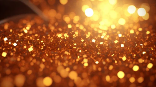 Golden Glittering Cubes - Luxurious Close-Up
