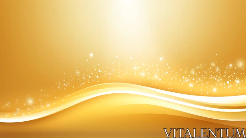 Golden Gradient Background with Sparkles and Stars AI Image