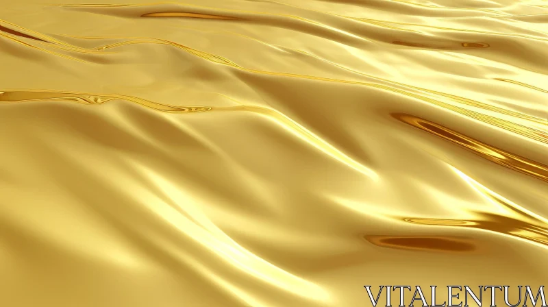 Luxurious Gold Liquid 3D Rendering with Dynamic Lighting AI Image