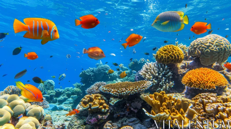 Stunning Underwater Coral Reef with Colorful Fish AI Image