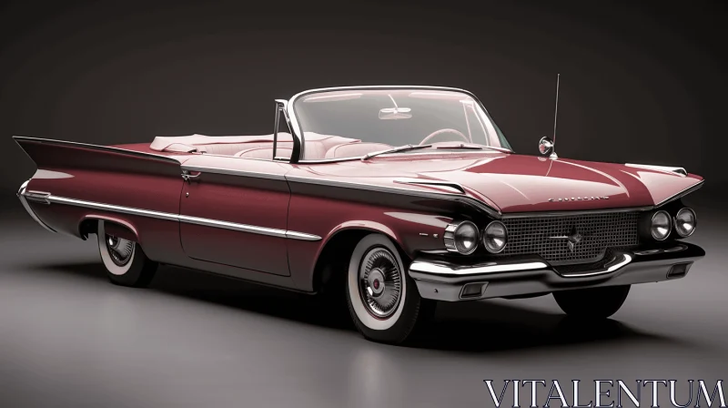 Vintage Red Convertible Car - Classic American Design AI Image