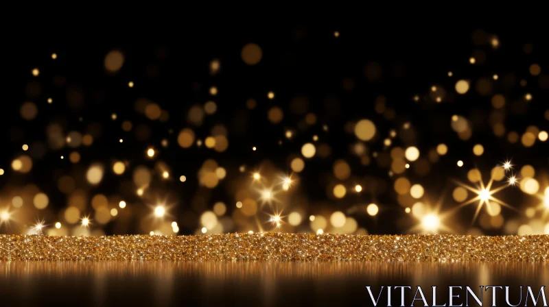 Luxurious Black and Gold Glitter Background AI Image