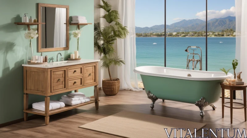 AI ART Ocean View Bathroom | Modern Style and Tranquility