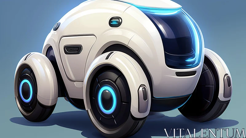Sleek Futuristic Driverless Car Design AI Image