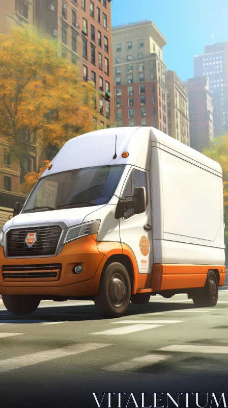 Acme Corporation Delivery Truck in Urban Setting AI Image