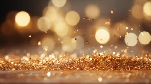 Golden Glitter Background with Stars and Sparkles