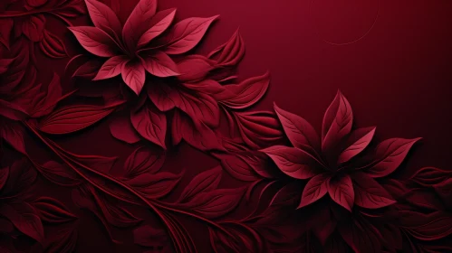 Red Flower 3D Rendering on Dark Background