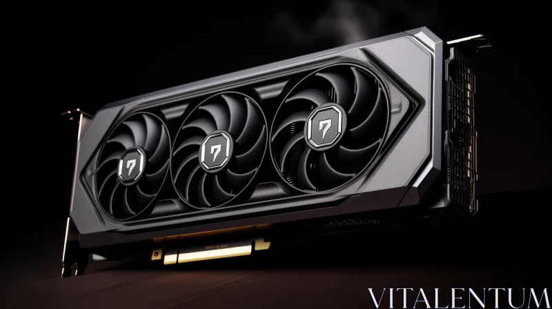 AI ART Sleek Graphics Card with Large Cooling Fans