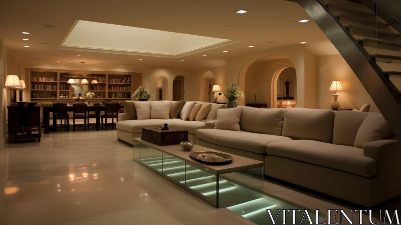 Cozy Modern Living Room Decor - Interior Design Inspiration AI Image