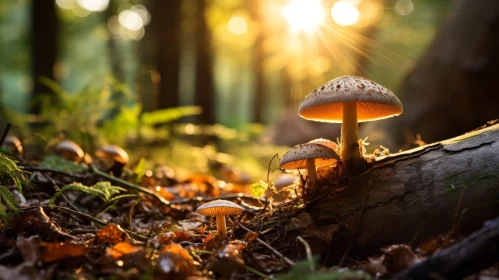 Enchanting Mushroom Forest Scene