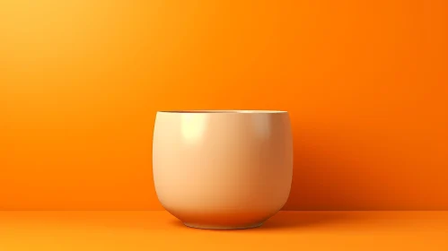 Beige Ceramic Pot on Smooth Background