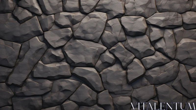 Dark Grey Stone Wall Texture AI Image