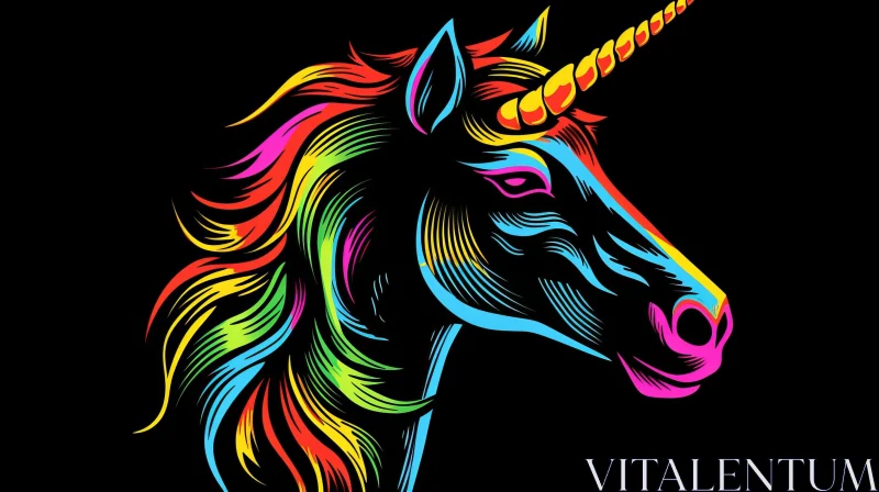 Enchanting Unicorn Head Vector Illustration AI Image
