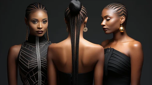 Young African-American Women with Braided Hairstyles