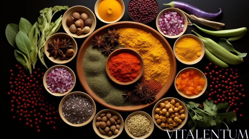 Exquisite Spice and Herb Flat Lay Composition AI Image