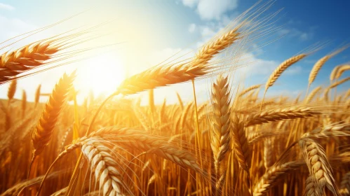 Golden Wheat Field under Bright Sunlight