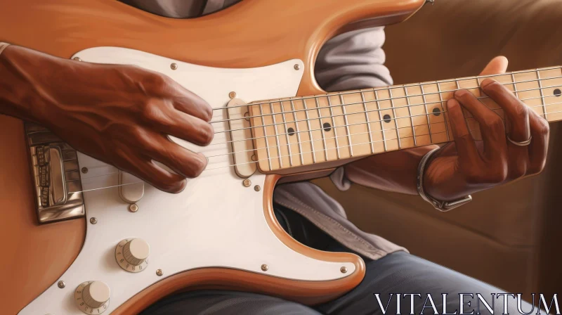 AI ART Person Playing Guitar on Sofa