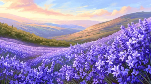 Tranquil Lavender Field Landscape