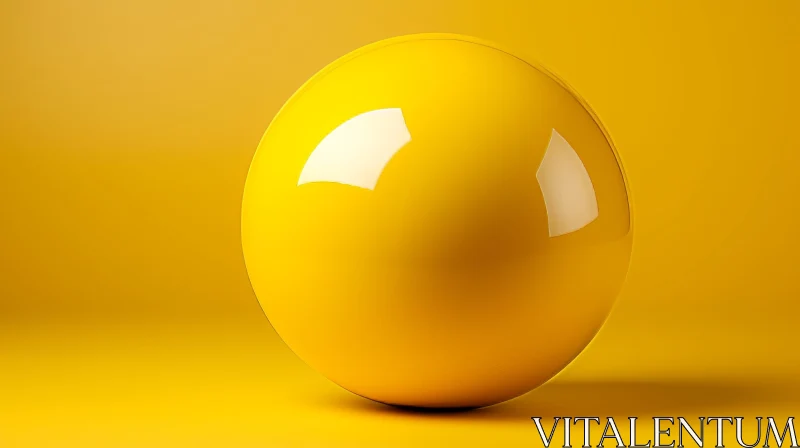 AI ART Yellow Sphere on Background - 3D Rendering