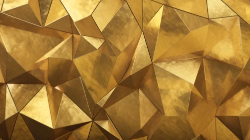 Gold Polygonal Surface - 3D Rendering for Backgrounds