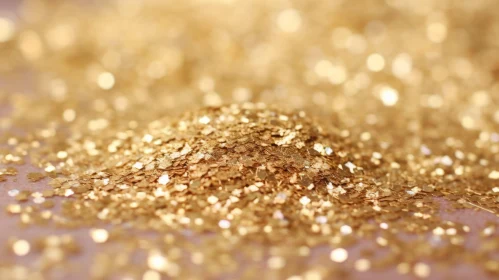 Shimmering Gold Glitter Close-Up