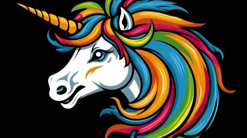 Enchanting Unicorn Head Illustration