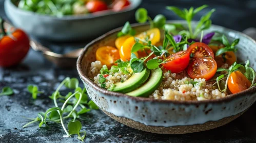 Delicious Quinoa Salad with Avocado and Tomatoes