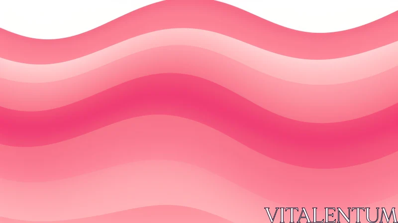 Pink and White Gradient Wave Pattern - Serene Background Design AI Image