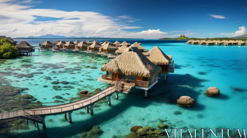 Overwater Bungalow Resort in Bora Bora | French Polynesia Beauty AI Image
