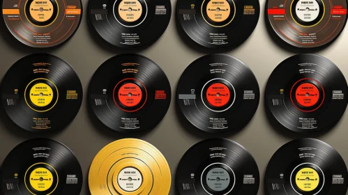 Vinyl Records Wall Art - Symmetric Grid of Musical Memories