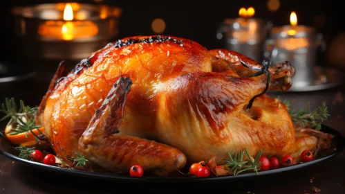 Delicious Roasted Turkey with Rosemary and Berries