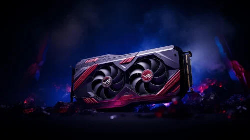 High-End Graphics Card with Black and Red Design
